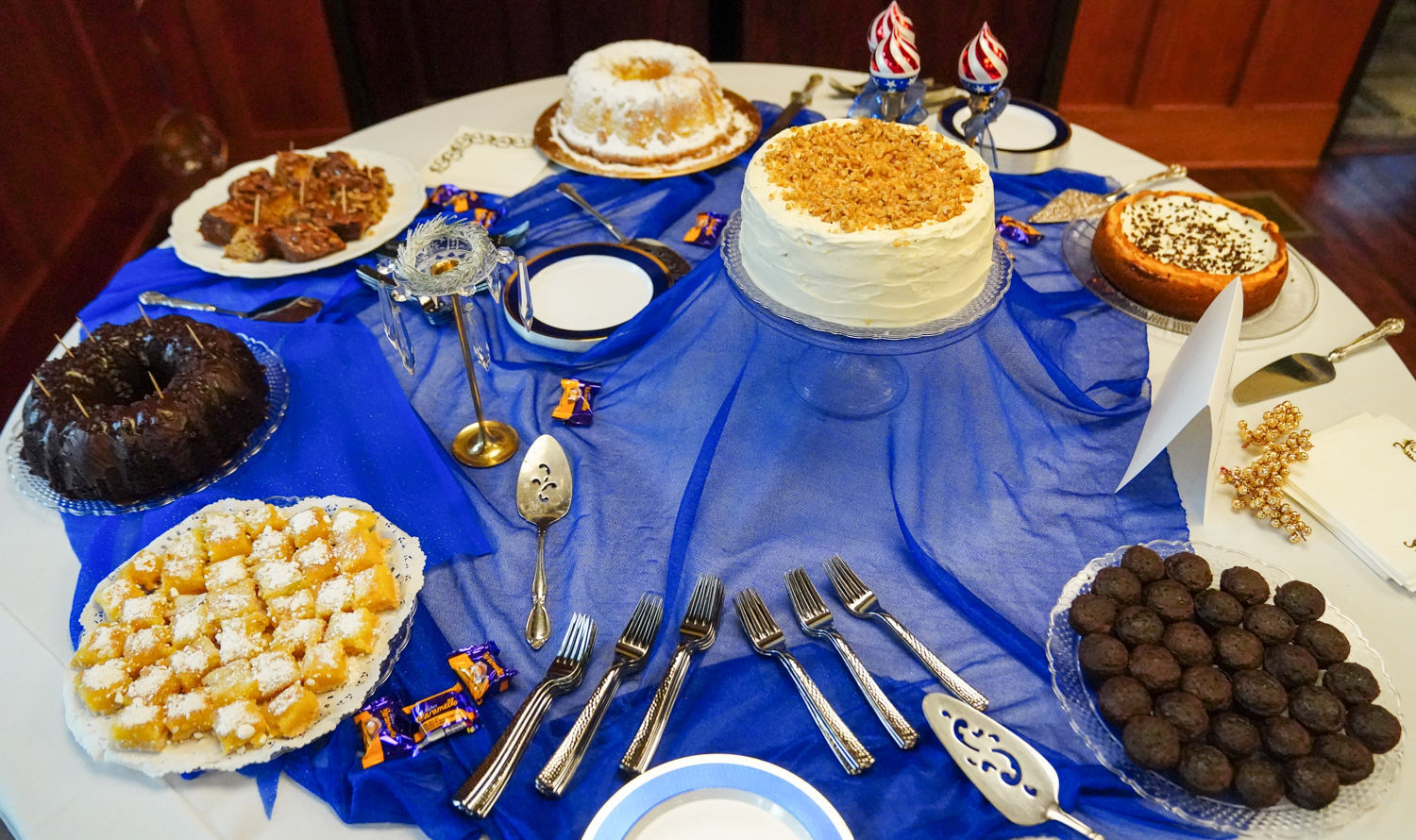 Dessert table at Rotary 75th anniversary dinner